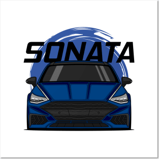 Front Blue Sonata Sedan 8 Gen Posters and Art